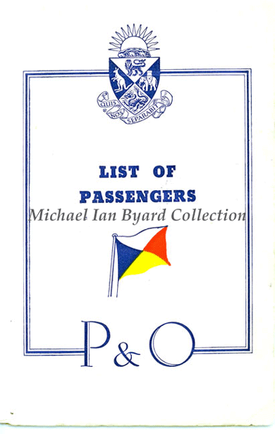 Stratheden Passenger List